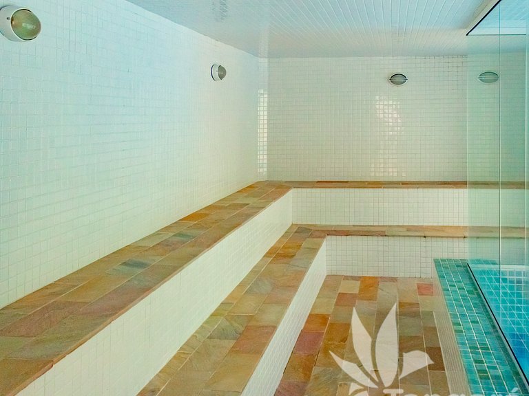 Apê completo • Piscina aquecida • 350m praia