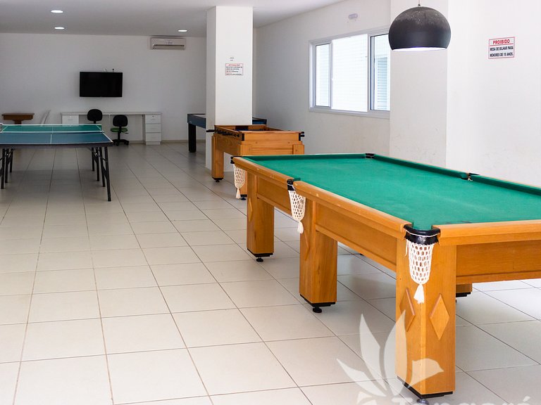 Apê completo • Piscina aquecida • 350m praia