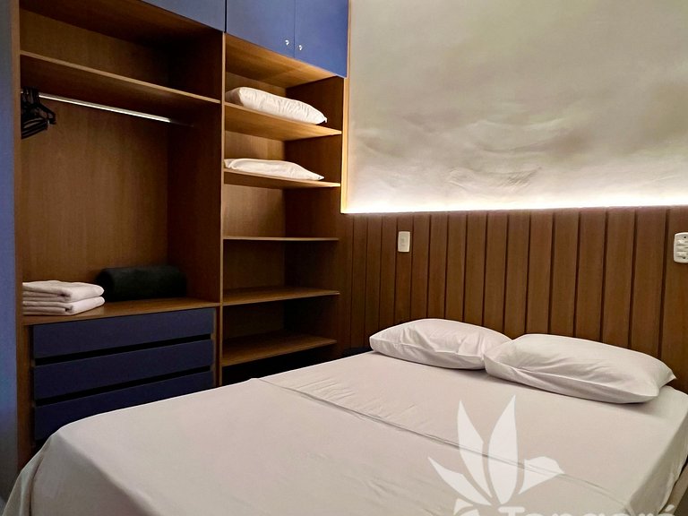 Apê completo • Piscina aquecida • 350m praia