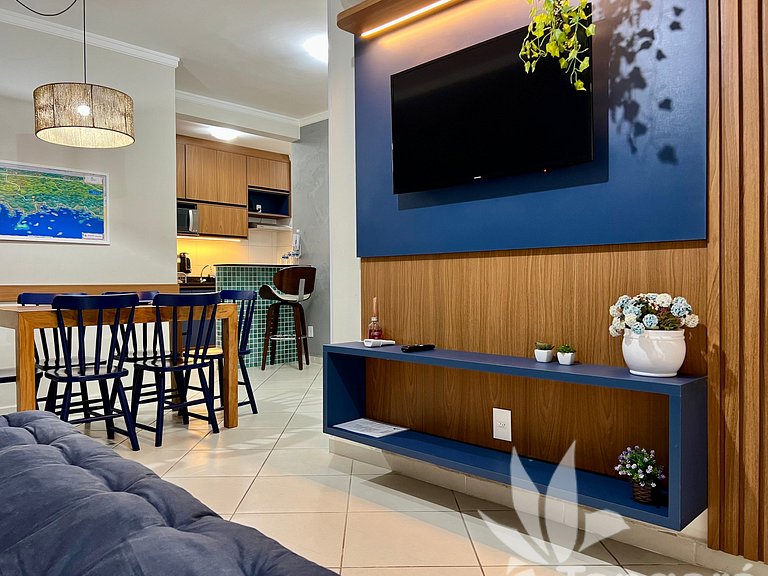 Apê completo • Piscina aquecida • 350m praia